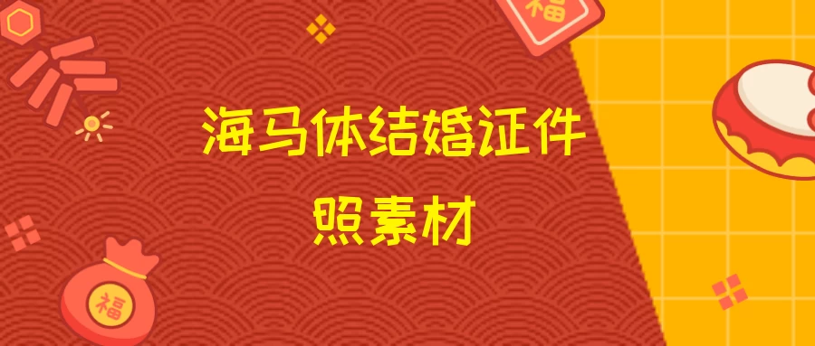 海马体结婚证件照素材合集，影楼结婚证PSD模板-松子软件