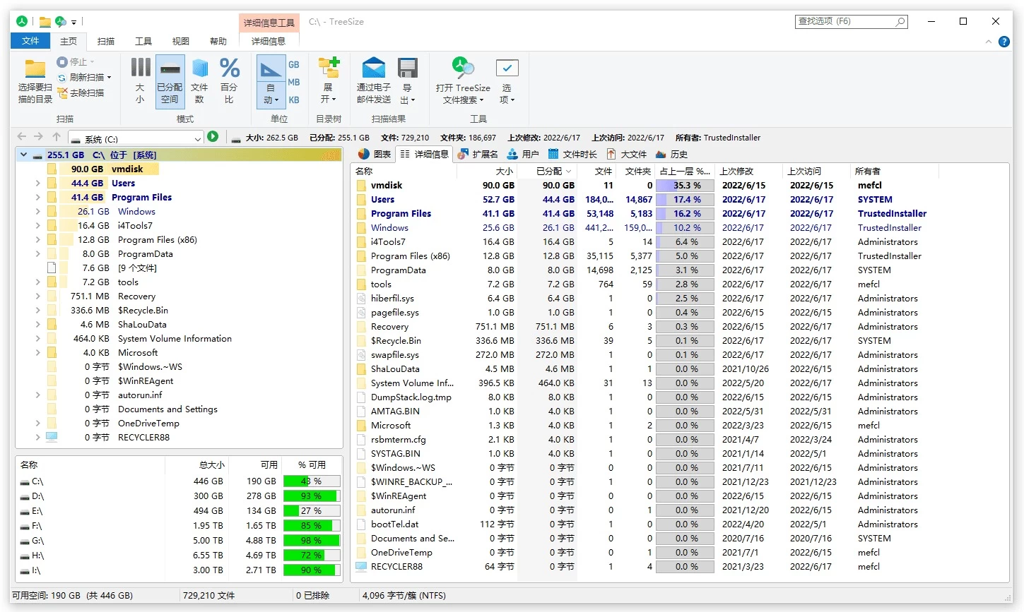 Windows TreeSize v9.1.5.1885 磁盘空间分析管理工具
